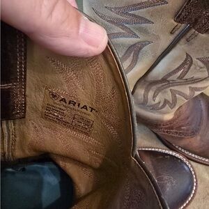 Ariat Two-Tone Brown Leather Cowboy Boots
